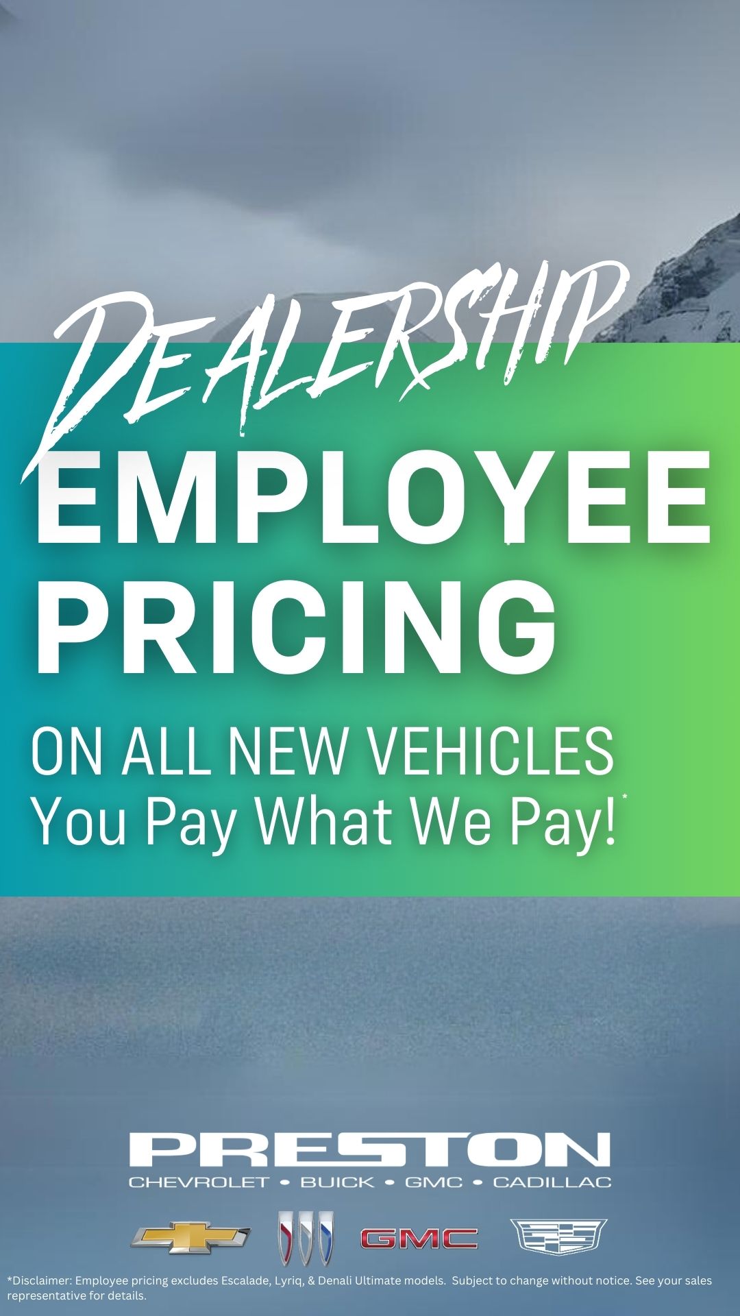 New car special section Preston Chevrolet Buick GMC Cadillac Ltd.